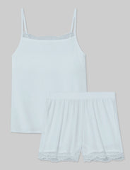Women's Second Skin Luxe Rib Lace Cami & Short Set