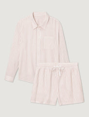 Women's Woven Button Down Shirt & Short Set