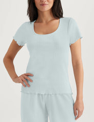 Women's Cotton Pointelle Rib Tee