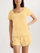 Women's Cotton Pointelle Rib Tee