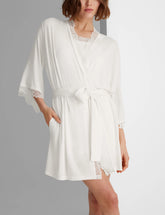 Women's Second Skin Luxe Rib Lace Robe