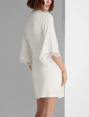 Women's Second Skin Luxe Rib Lace Robe