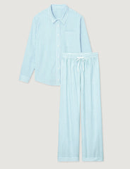Women's Woven Button Down Shirt & Pant Set