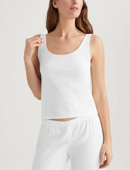 Women's Cotton Pointelle Rib Tank