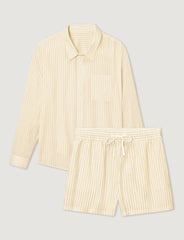 Women's Woven Button Down Shirt & Short Set