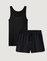 Women's Micro Rib Tank & Luxe Traveler Knit Short Set