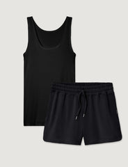 Women's Micro Rib Tank & Luxe Traveler Knit Short Set