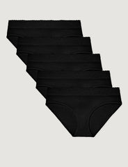Women's Second Skin Brief, Lace Waist (5-Pack)