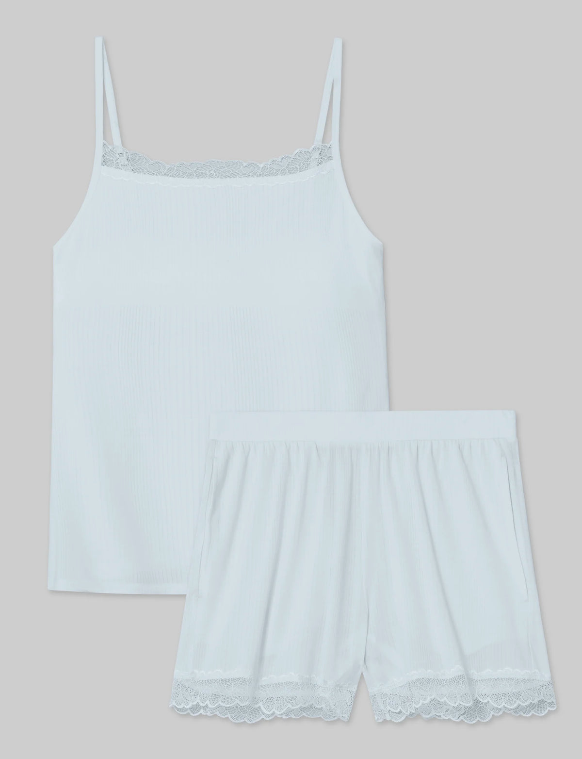 Women's Second Skin Luxe Rib Lace Cami & Short Set