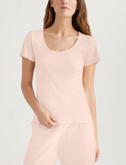 Women's Cotton Pointelle Rib Tee