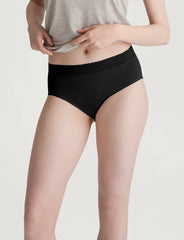 Women's Second Skin High-Rise Brief, Lace Waist (5-Pack)