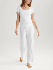 Women's Cotton Pointelle Rib Tee & Pant Set