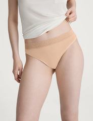 Women's Second Skin Thong, Lace Waist (3-Pack)