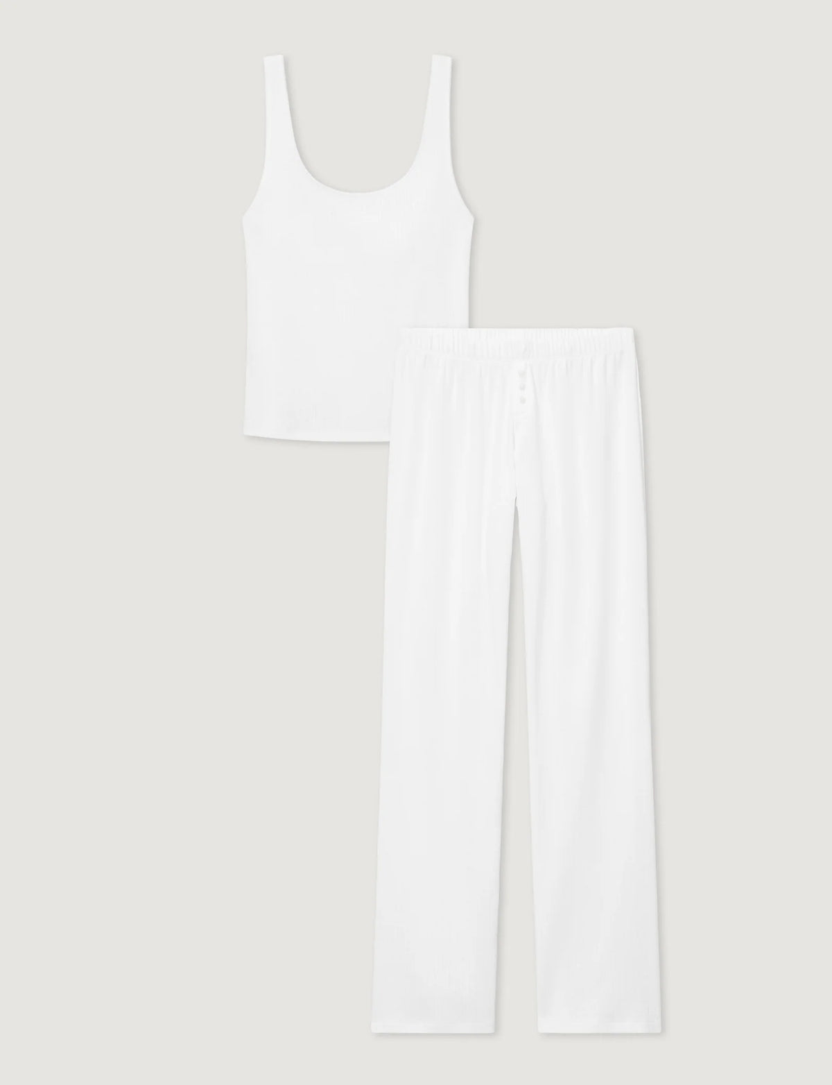 Women's Cotton Pointelle Rib Tank & Pant Set