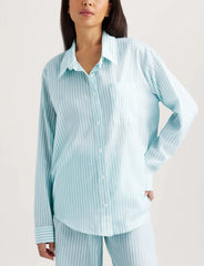 Women's Woven Button Down Shirt & Pant Set
