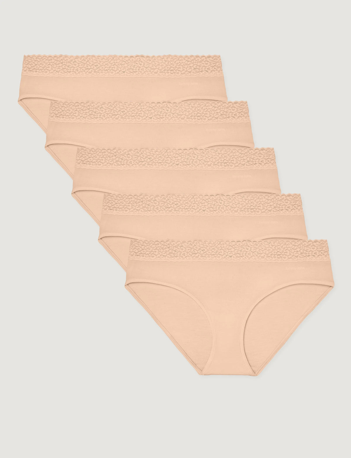 Women's Second Skin Brief, Lace Waist (5-Pack)