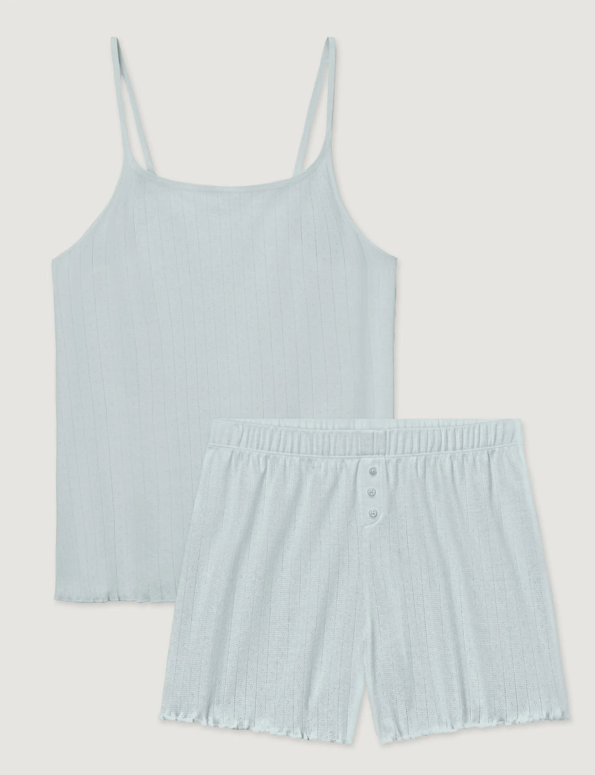 Women's Cotton Pointelle Rib Cami & Short Set
