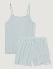 Women's Cotton Pointelle Rib Cami & Short Set