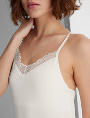 Women's Second Skin Luxe Rib Lace Chemise
