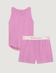 Women's Second Skin Luxe Rib Sleep Tank & Short Set