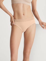 Women's Second Skin Brief, Lace Waist (3-Pack)