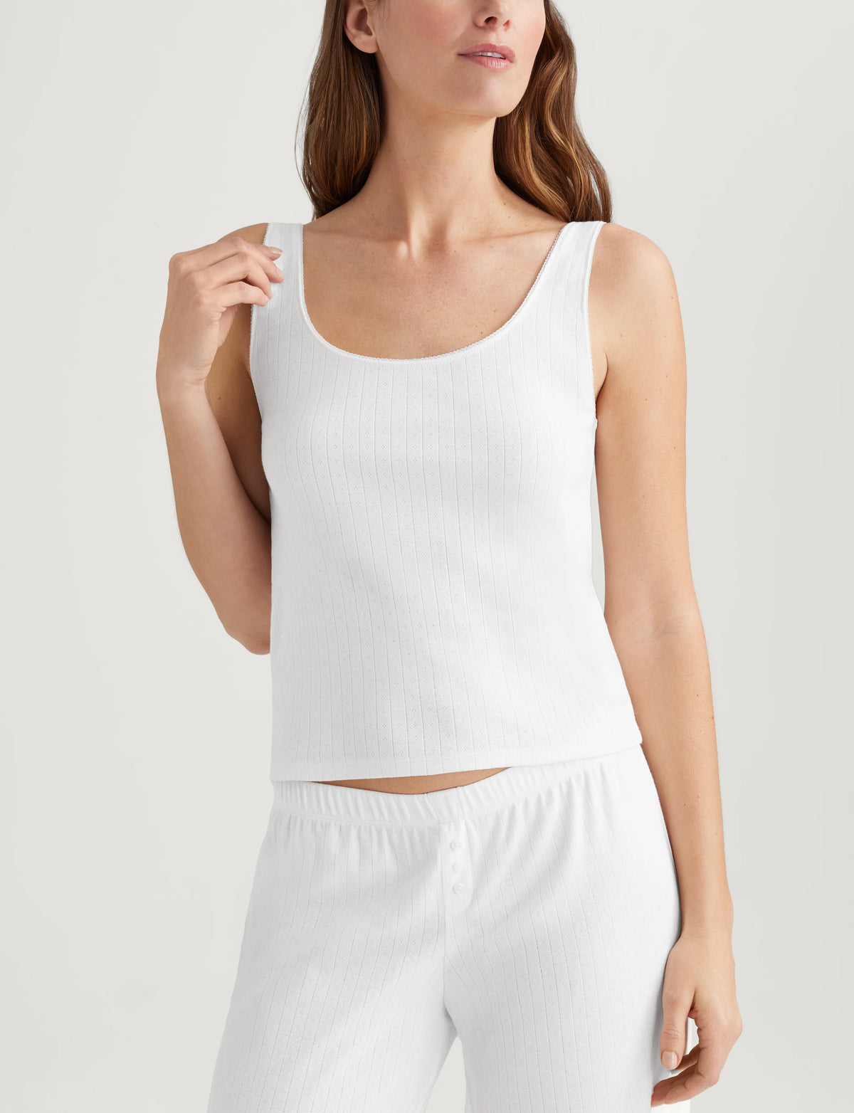 Women's Cotton Pointelle Rib Tank