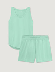 Women's Second Skin Luxe Rib Sleep Tank & Short Set