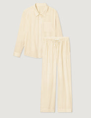 Women's Woven Button Down Shirt & Pant Set