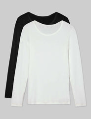 Women's Micro Rib Long Sleeve Tee (2-Pack)