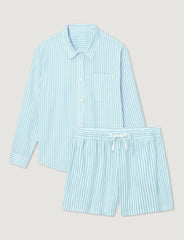 Women's Woven Button Down Shirt & Short Set