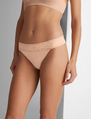 Women's Second Skin Thong, Lace Waist